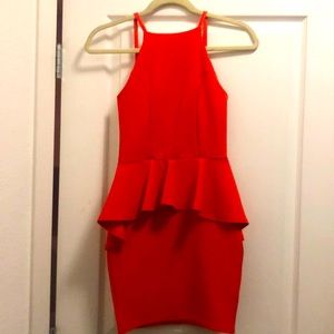 Burnt Orange Bodycon High neck mini dress